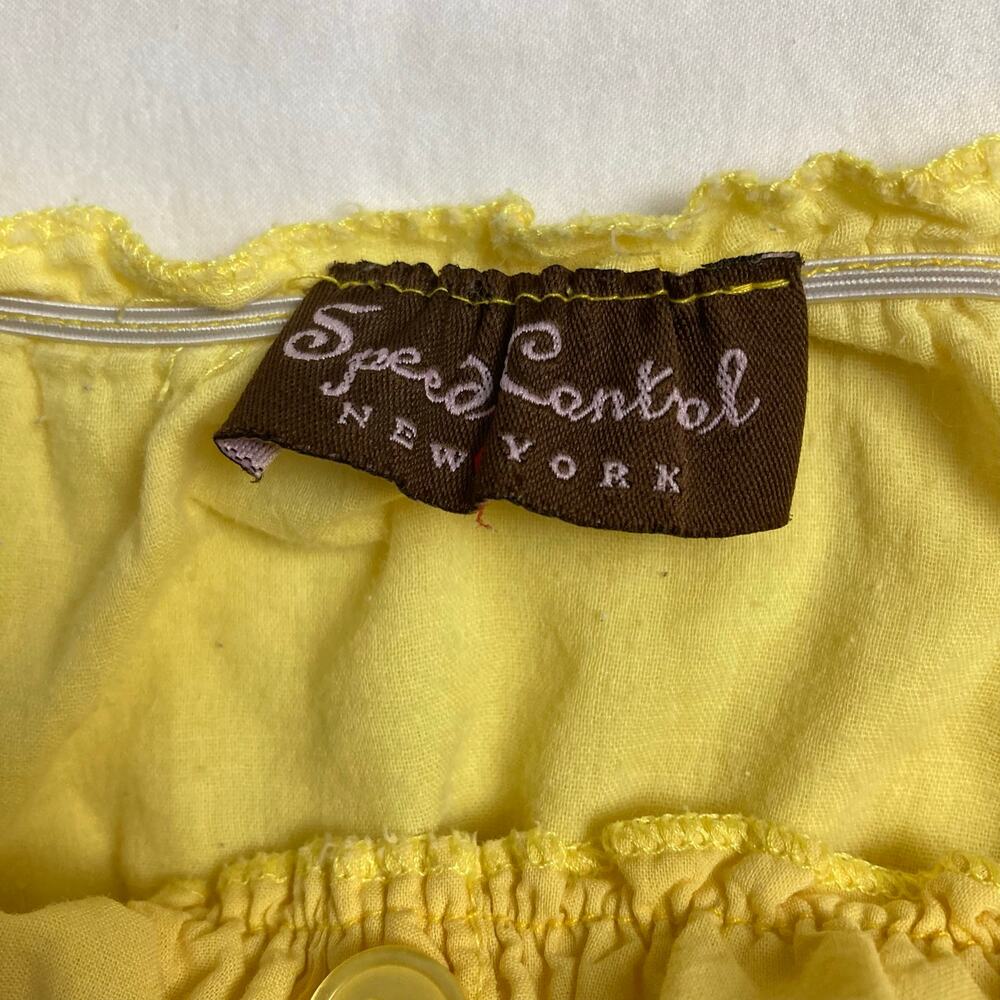 Speed Contral New York Milkmaid Dress Butter Yellow M? Lined Maxi Tiered Smocked - Picture 5 of 15